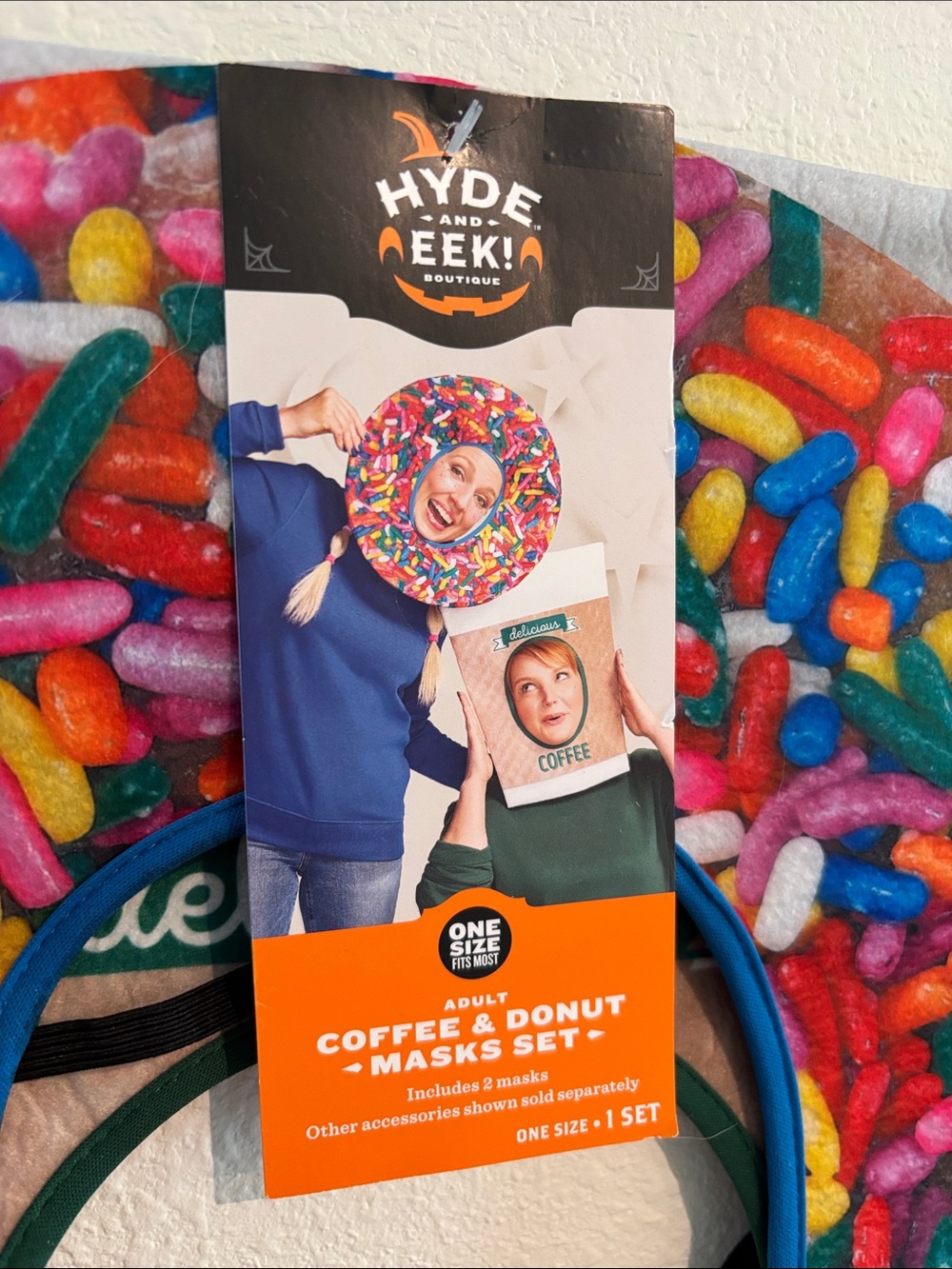 Hyde and Eek! Adult Coffee & Donut Mask Set - Colorful Print